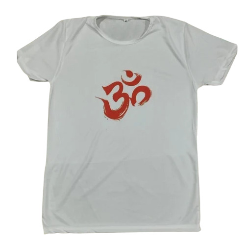 White Mahakal Printed T Shirt - Polyester, White, Regular Fit | O-Neck, Half Sleeves, Comfortable, Unisex