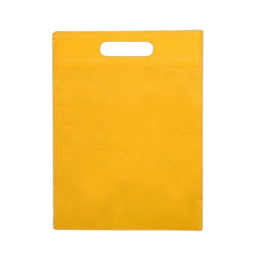 Yellow Color Non Woven D Cut Bag - Customized Size, Yellow, Open Closure | Biodegradable, Moisture Proof, Hand Length Handle