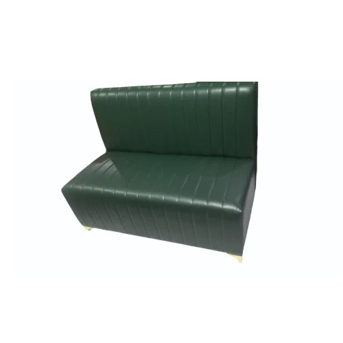 2 Seater Restaurant Sofa - Wood Frame, Leather Seat, Green, With Armrest | Durable, Eco-Friendly, Modern