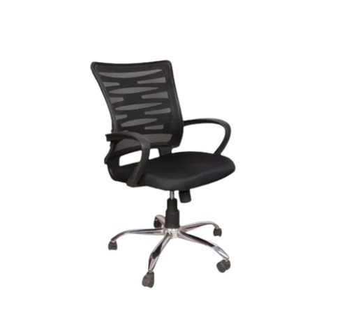 Adjustable Executive Office Chair - Breathable Mesh Back, Polished Chrome Base, Black | Ergonomic, Durable, Eco-Friendly