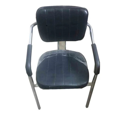 Black Fixed Arms Leather Office Chairs