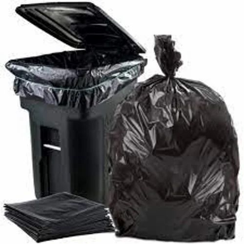 Black Plain Garbage Bag - Plastic, 14x18 Inch, Black, 2kg Capacity, Hand Length Handle, Water Resistant, Eco Friendly