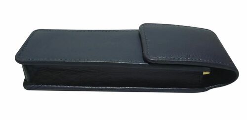 Blue Three Pen Leather Case