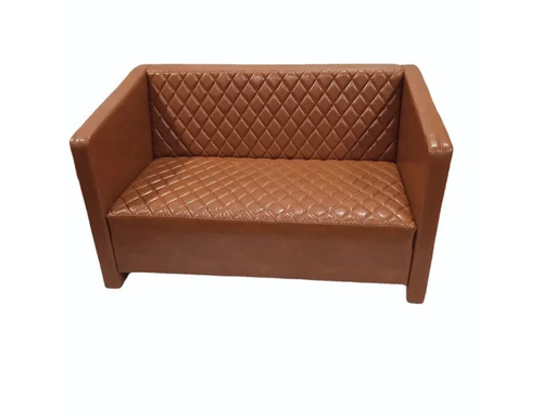 Brown Leather Two Seater Sofa - Leatherette Upholstery, Wood Frame, Brown | Durable, Eco-Friendly, With Armrest, Cushion Included