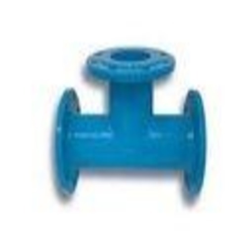Double Flanged Tees - Ductile Iron 4 Inch PN10 Blue Polished Rust Proof