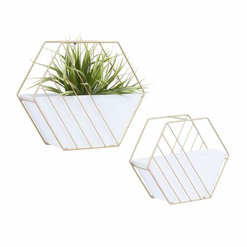 Indoor Wall Planter - Iron, White | Durable, Rust Proof, Good Quality, New Condition