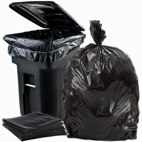 Kitchen Garbage Bags - Plastic, 19x21 Inch, Black | Hand Length Handles, 30 Litres Capacity, Water Resistant, Eco Friendly
