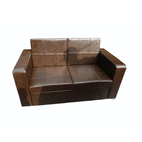 Leather 2 Seater Sofa - Wood Frame, Green Leather Seat, With Armrest | Modern, Durable, Eco-Friendly
