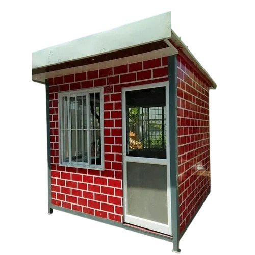 Prefab Security Booth For Security Purpose - Steel, 10ft Wall Height, Red Base | Custom Color