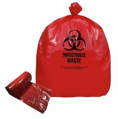 Red Color Biohazard Bags  - Load Capacity: 40 L