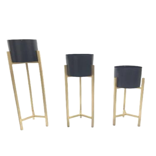 Black Iron Planter Set - Wrought Iron, Standard Size, Black, Round | Rust Proof, Powder Coated, Outdoor Decoration