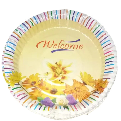 Flower Printed Paper Plate