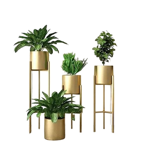 Golden Iron Planter Set