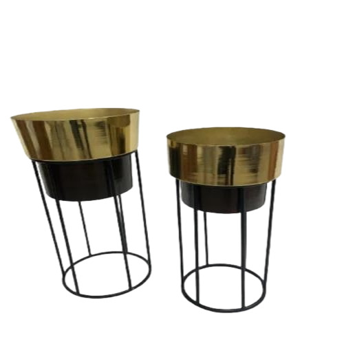 Iron Polished Planter Set