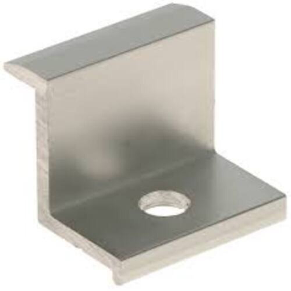 Single Hole Solar End Clamp - Color: Naltural/Silver