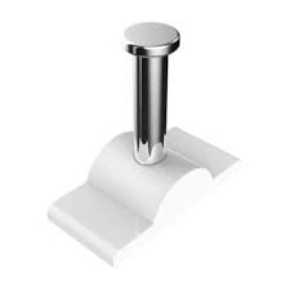 White Pvc Flat Batten Clip For Round Cable - Material: Metal