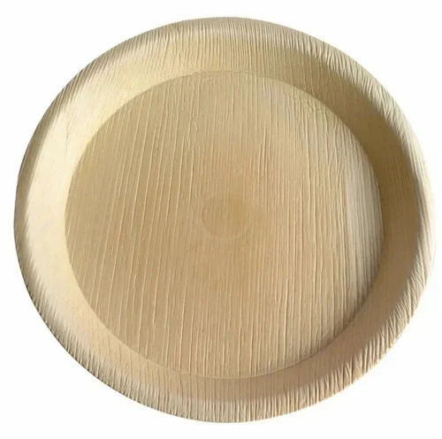 12 Inch Round Areca Leaf Plate - Areca Leaf, 12 Inch, Brown, 2mm Thick | Disposable, Eco-Friendly, Lightweight