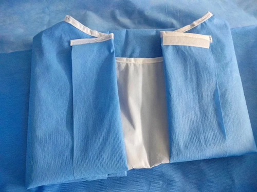 Blue Surgical Gown - Fabric Type: Cotton