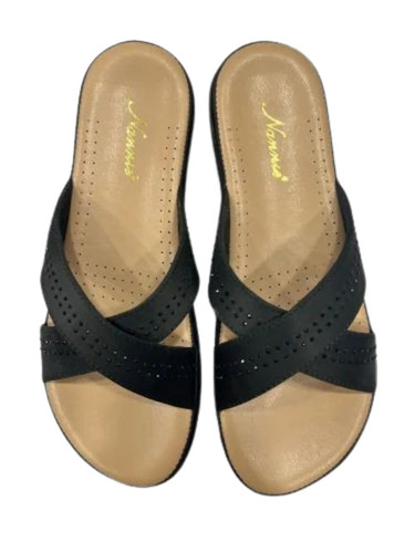 Ladies Formal Black PU Slipper - PU Sole, Synthetic Foam, Plain Design | Comfortable, Lightweight, Modern Slip-On Style