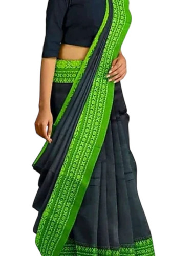 Begum Puri Handloom Cotton Saree - 6 m With Blouse Piece, Breathable Comfortable Fit, Anti-Shrink, Custom Color