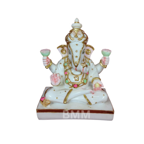 Composite Marble Multicolour Ganesh Statue