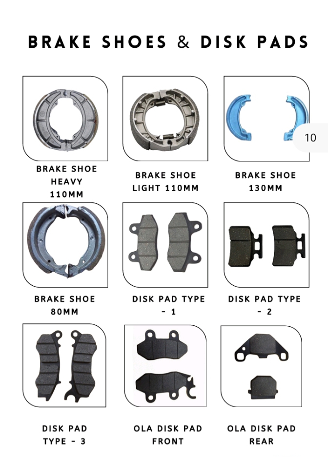 Electric Scooter Brake Shoe - Aluminium Material, Heat Resistant Durable Friction | Reliable Braking Performance