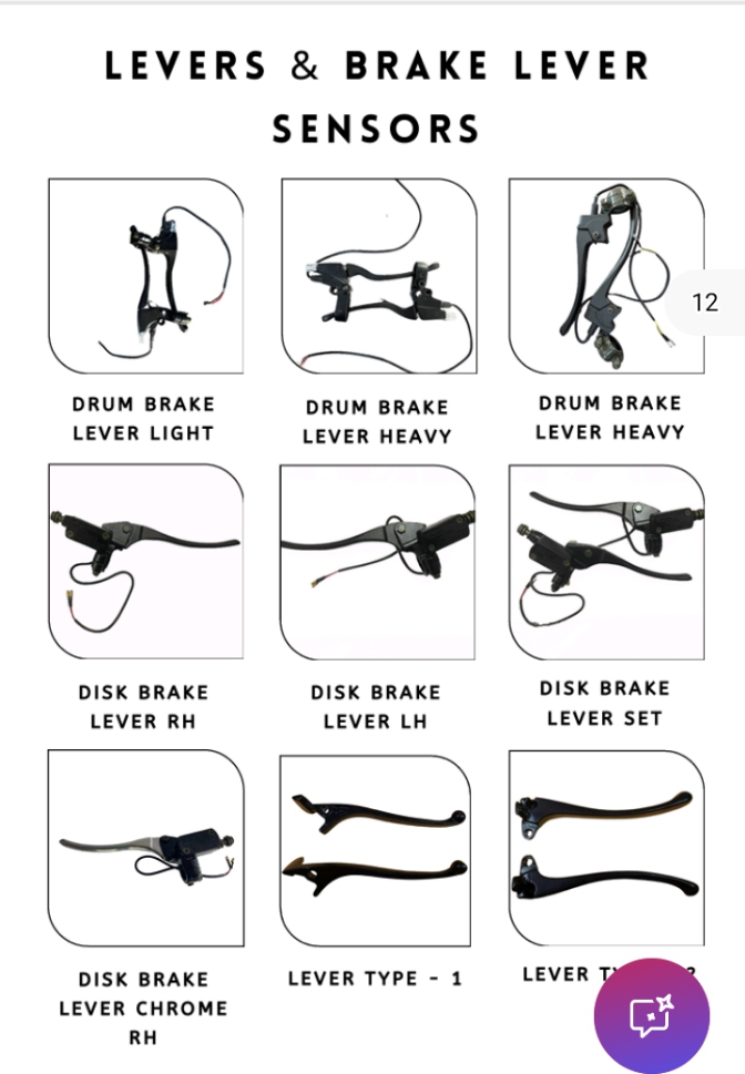 Electric Scooter Brake Lever - Durable Metal Body Comfortable Grip Smooth Control