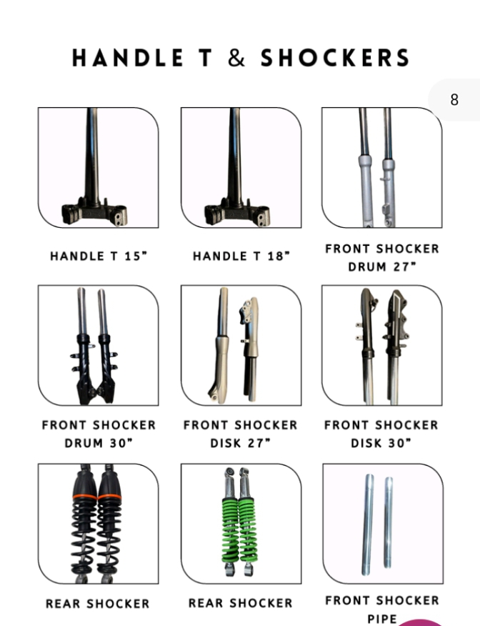 Electric Scooter Rear Shocker - Steel, Aluminium Standard Size | High Shock Absorption, Smooth Ride, Easy Installation