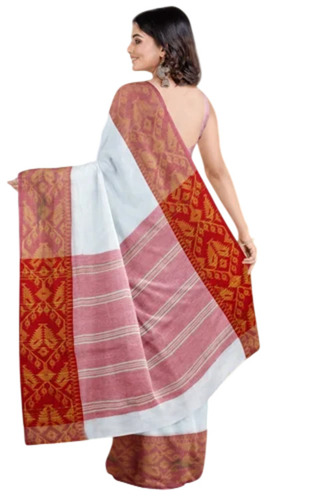 Handloom Cotton Sarees - Khadi Cotton 6m with Blouse Piece, Breathable Comfortable Fit