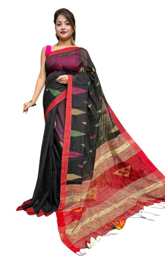 Handloom Cotton Silk Temple Border Saree
