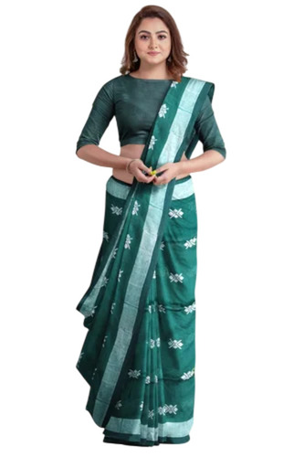 Ladies Cotton Saree With Blouse Piece
