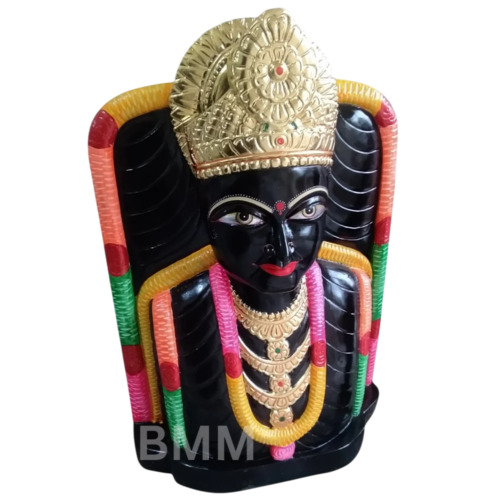 Marble Sharda Mata Statue 12 Inches To 6 Foot - White Marble, Rectangular Base, Multicoloured Highlights | Handcrafted, Polished Surface, Worship Use