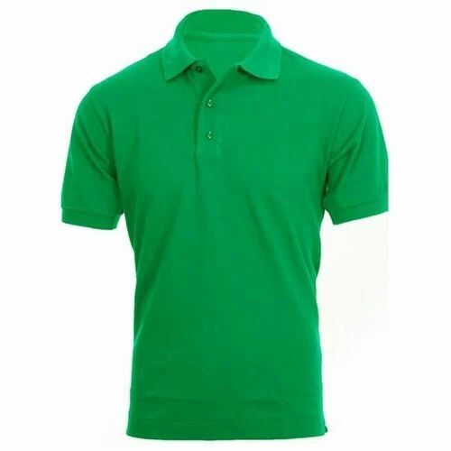 Mens Green Color Cotton T Shirt