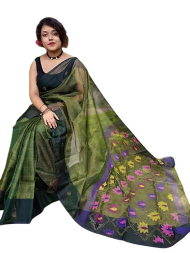 Pure Reshom Tissu Moslin Jamdani Ladies Sarees