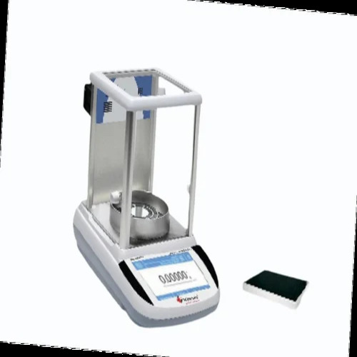 Semi Micro / Analytical Balance Machine - Plastic Stainless Steel 90mm Pan Silver | Accuracy 0.0001 gm Industrial Use