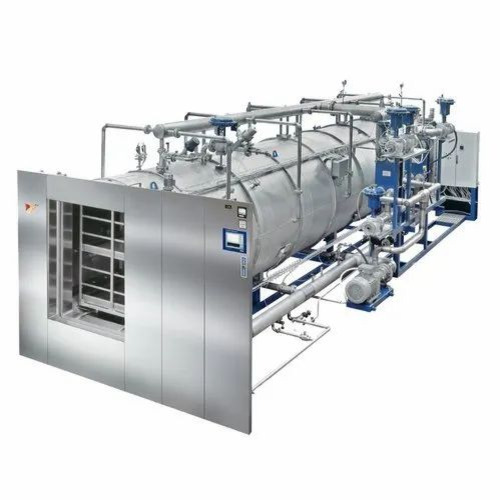 Super Heted Water Spray Sterilizer - Stainless Steel SS 304 Silver White | Fully Automatic Single Hinge Door with Wing Nut Locking System
