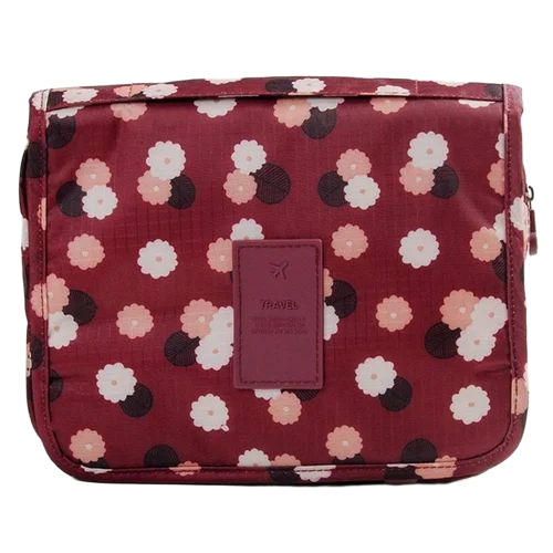 Red Printed Toiletry Bag