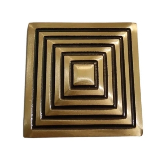 Square Door Dome - Brass, Standard Size, Golden, Polished | Strong Structure, Rust Proof, Quick Installation
