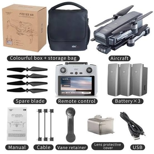 2025 Year Sjrc F22 S3 Xr D-Ro-Ne Professional 5G Wifi Fpv Gps Quadcopter Gimbal 3 Axis Long Distance Rc Built In Screen  - Dimension (L*W*H): 15 Inch (In)