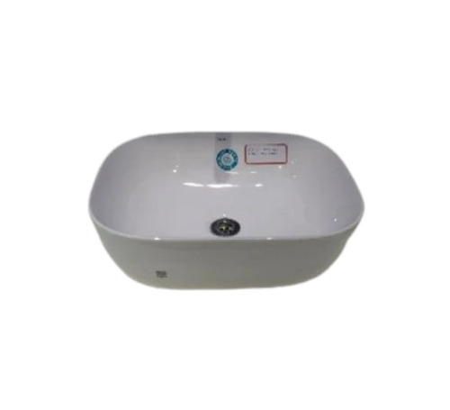 Anti Bacterial Counter Top Wash Basin - Ceramic, White, With Faucet Hole | Crack Proof, Anti Corrosive, Scratch Resistant