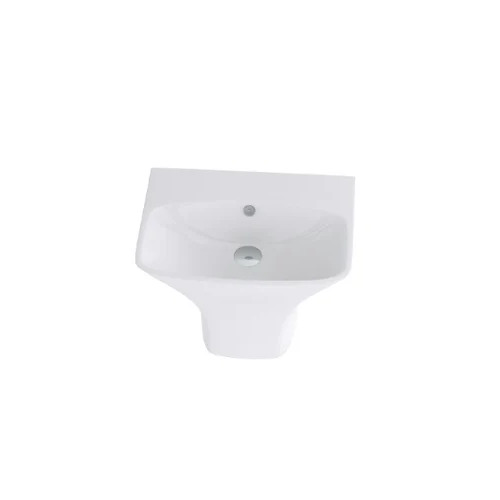 Berlin Pedestal Wash Basin - Ceramic, White, One Piece | Crack Proof, Scratch Resistant, With Faucet Hole