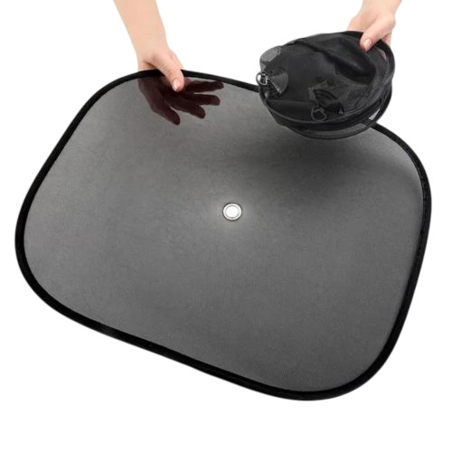 Black Car Window Shade - Standard Size, Black, Soft Material | Durable, Easy Installation, Fine Finished