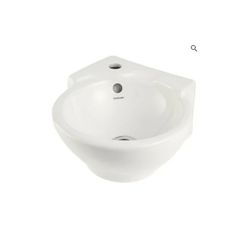 Classic Corner Wash Basin - Ceramic, White, With Faucet Hole | Crack Proof, Anti Corrosive, Scratch Resistant