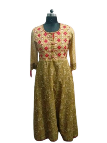Formal Cotton Kurti - Cotton, Multi Color, 3/4 Sleeves | Breathable, Anti UV, Anti Wrinkle, Quick Dry, Comfortable Fit