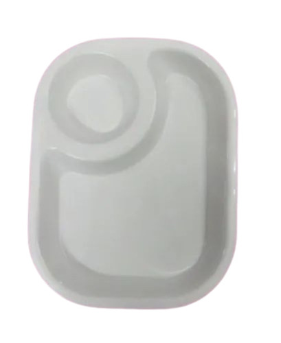 Plastic Momos Partition Plate - Plastic, Various Sizes, White | Durable, Lightweight, Microwave Safe, Polished Finish