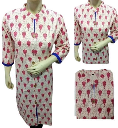 Printed Cotton Kurti - 3/4 Sleeves, Regular Fit, Various Sizes | Soft, Breathable, Anti UV, Quick Dry, Elegant Design