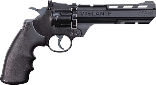 CROSMAN Vigilante, 12g co2 air pistol revolver, 6 inch barrel, fires .177 calibre 10 shot pellet, 6 shot steel 4.5mm BB