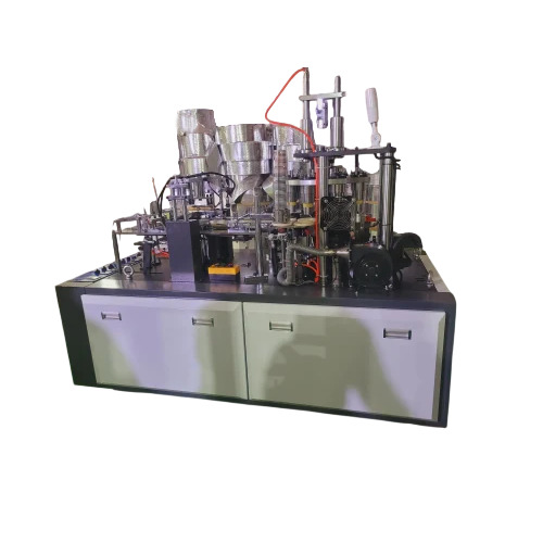 Automatic Paper Cups Forming Machine - Mild Steel, 100-200 ml, Grey, 230V | Capacity 200-300 Pcs/hr, Automatic, 1 Year Warranty