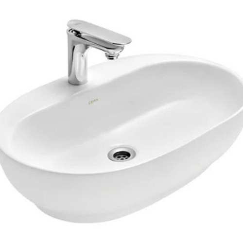 Ceramic Wash Basin - Rectangular, White | Durable, Scratch Resistant, Easy Clean, Glossy Finish