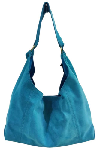 Blue Color Leather Shoulder Bag